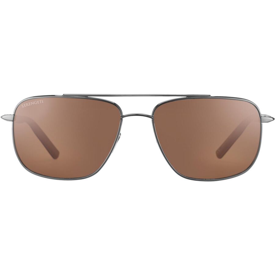 TELLARO, Shiny Gunmetal with Dark Brown Inside Temple Tips-Mineral Polarized Drivers Cat 2 to 3, hi-res